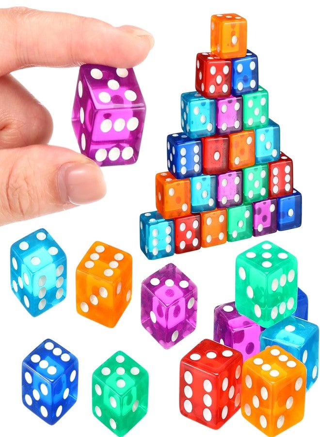 Seenelling 36 Piece 19 mm Casino Style Craps Dice Sets Acrylic and Translucent D6 Dice, Square W/Rounded Edge for Casino, Craps, Table Games and Board Games (Classic Color) - Image 2